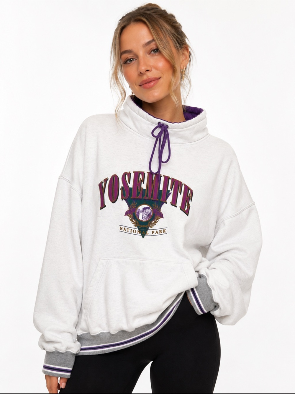 Vintage Yosemite National Park Gray Graphic Oversized Sweatshirt XL Y2K - Picture 2 of 6